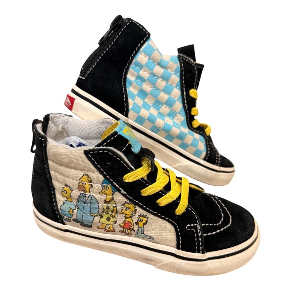 Vans x The Simpsons Sk8-Hi Zip Toddler 9.5 Checkerboard
